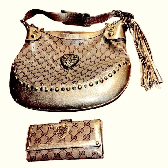 GUCCI Babouska Monogram Hobo shoulder bag with  matching wallet - Picture 1 of 17